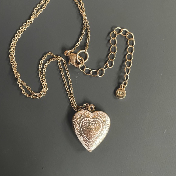 Lauren Conrad gold tone heart locket pendant